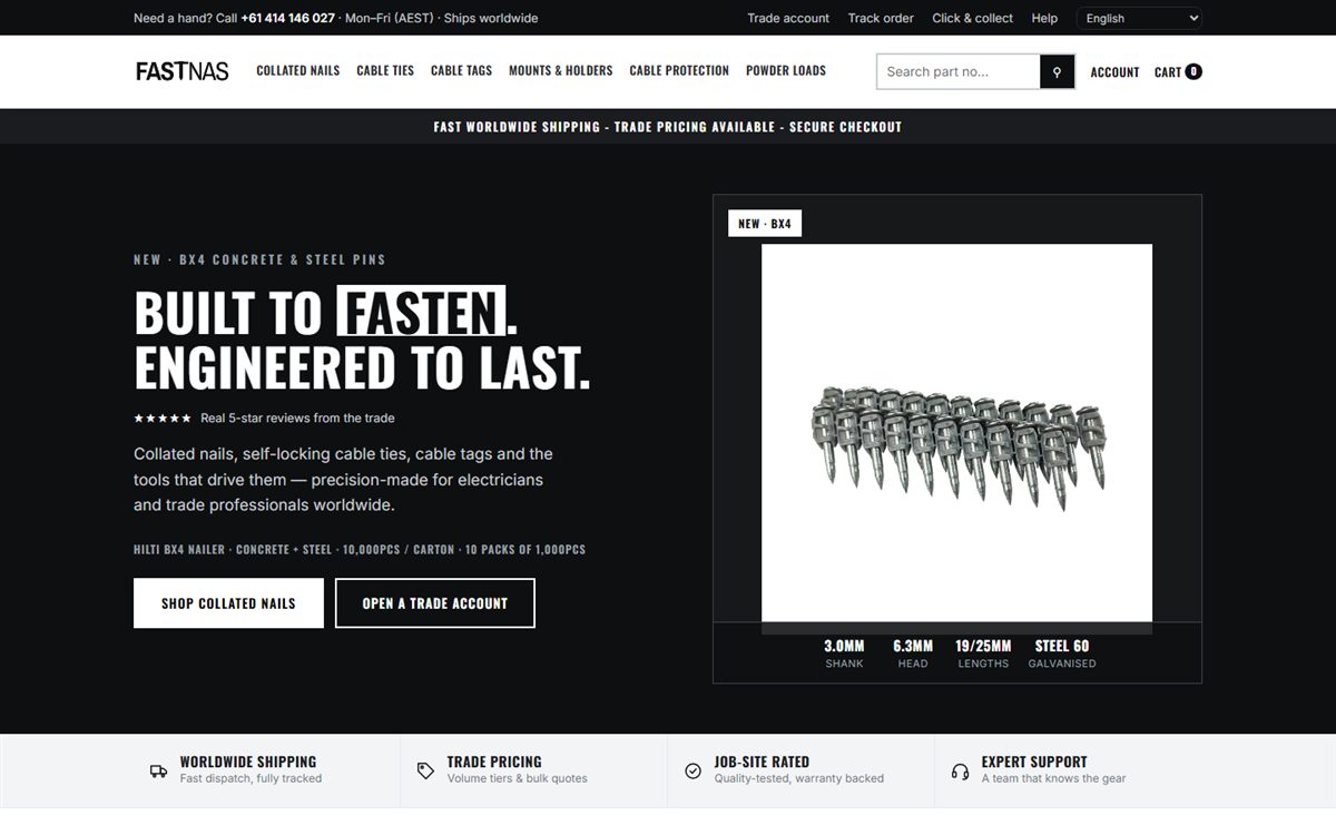 Homepage of the FASTNAS website